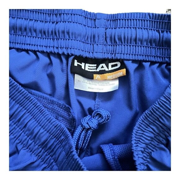 Head Club athletic shorts deep blue slip gusset pockets elastic waist logo Men M - Picture 8 of 14